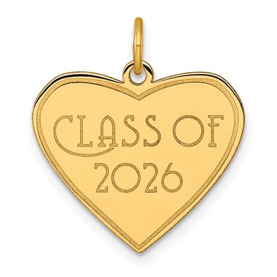 Class of 2026 Heart Charm 14k Gold Polished, MPN: YC1542-26, UPC: