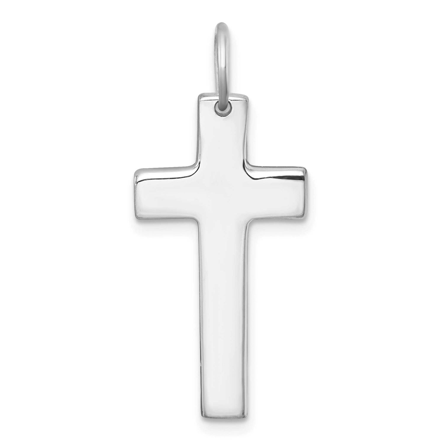 Polished Solid Latin Cross Pendant Sterling Silver Rhodium-Plated, MPN: QC11601, UPC:
