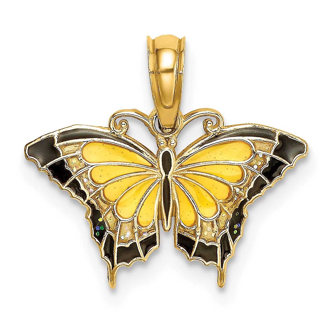 Small Enameled Yellow Butterfly Charm 14k Gold, MPN: K8611, UPC: 637218159574