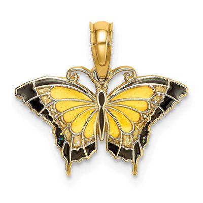 Small Enameled Yellow Butterfly Charm 14k Gold, MPN: K8611, UPC: 637218159574