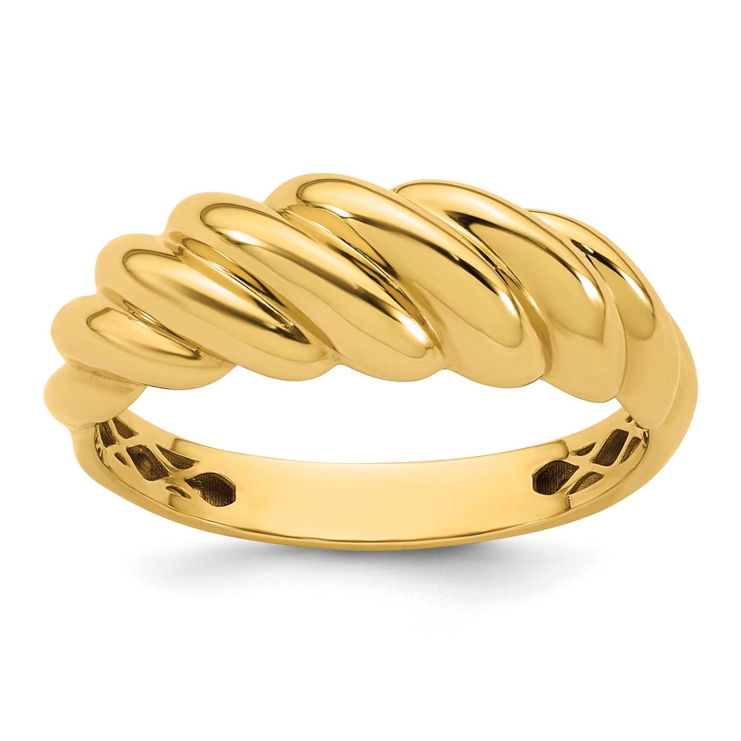 Twisted Domed Ring 14k Gold Polished, MPN: R980, UPC: