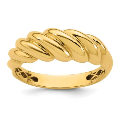 Twisted Domed Ring 14k Gold Polished, MPN: R980, UPC: