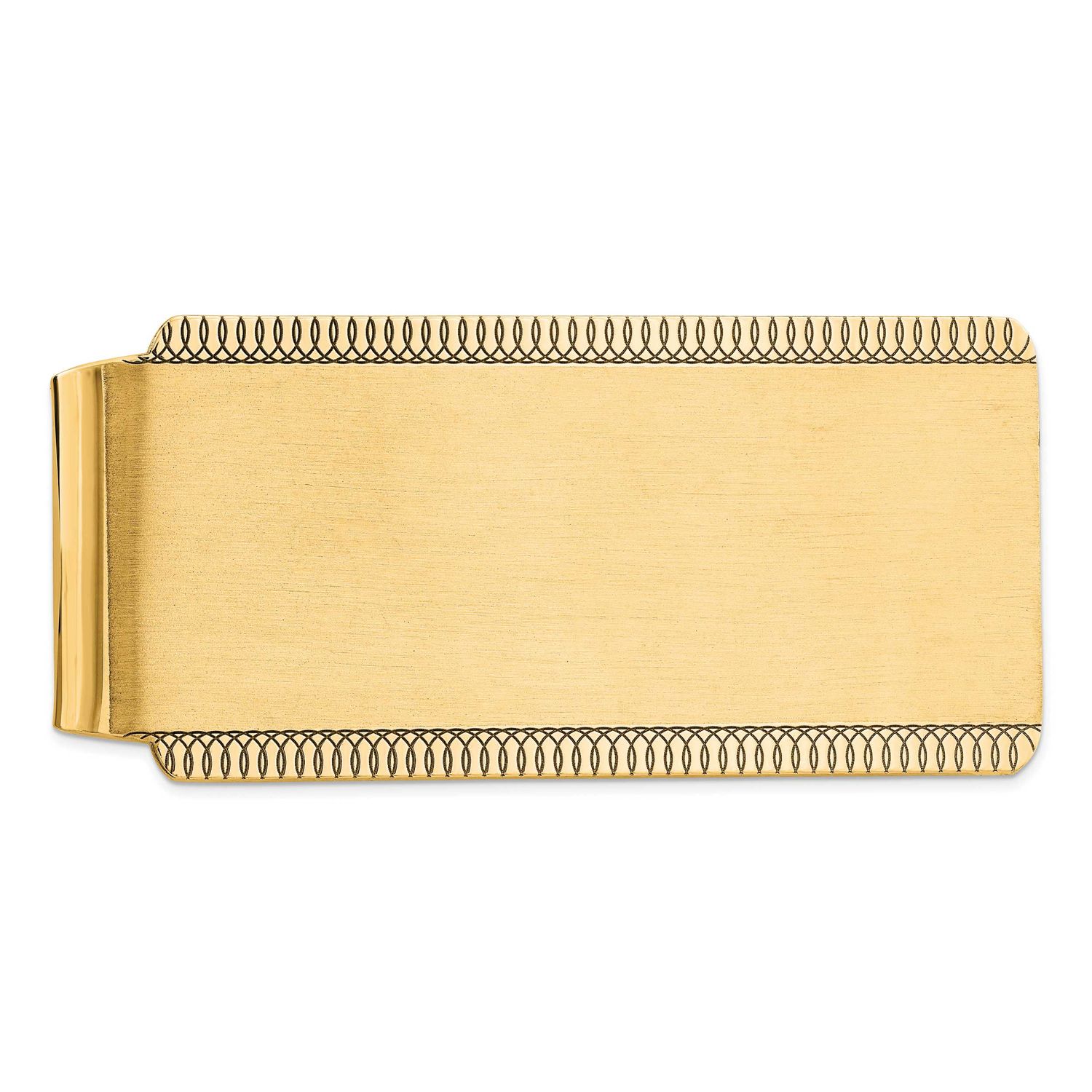 Satin Gold-Plated Front Money Clip Sterling Silver, MPN: QQ38GP, UPC: