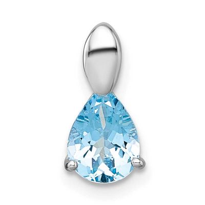 Blue Topaz Teardrop Chain Slide 13.45 Inch Sterling Silver Rhodium-Plated Polished, MPN: QP5992BT, …