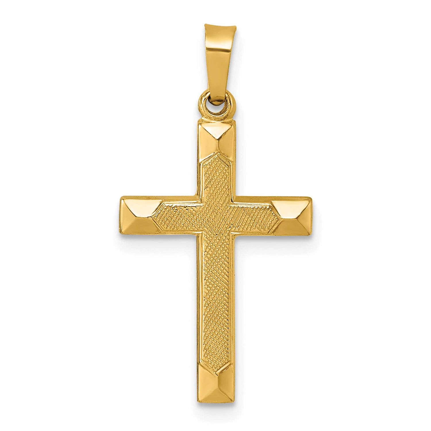 Textured Cross Pendant 14k Gold Polished, MPN: XR2160, UPC: