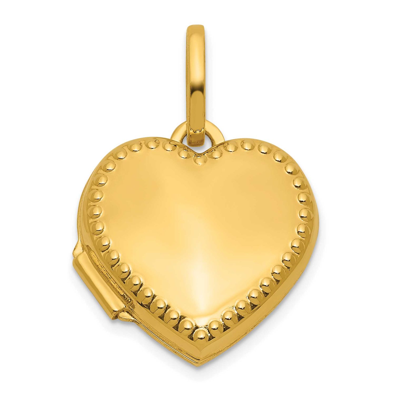 Border 15mm Heart Locket 14k Gold Polished, MPN: XL876, UPC: