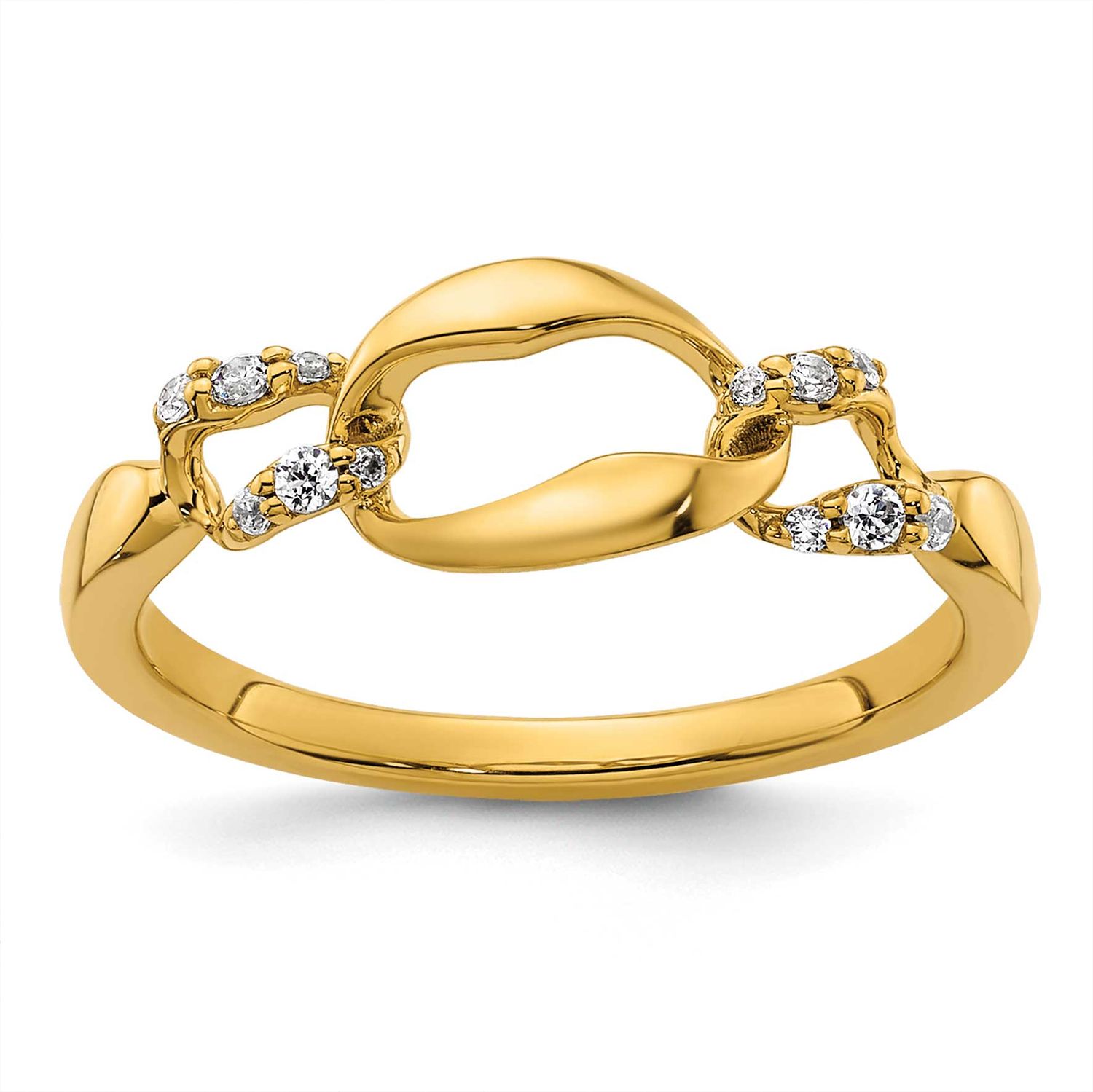 Diamond Wavy Oval Fashion Ring 14k Gold Polished, MPN: RM10206-009-YAA, UPC: