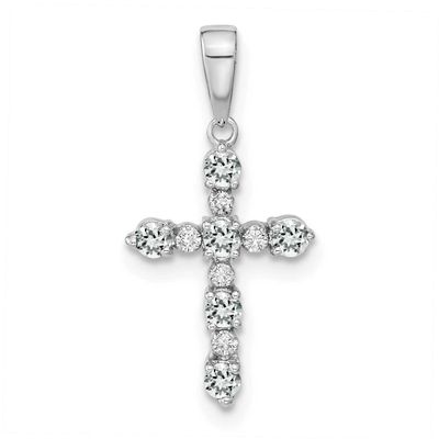 White Topaz and Diamond Cross Pendant 14k White Gold, MPN: XP3387WWT/A, UPC: