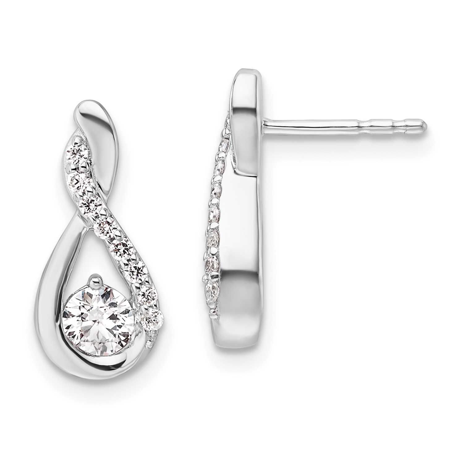 Polished Diamond Complete Tear-Drop Post Earrings 14k White Gold, MPN: EM10227-065-WAA, UPC: