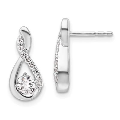 Polished Diamond Complete Tear-Drop Post Earrings 14k White Gold, MPN: EM10227-065-WAA, UPC: