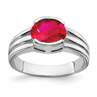 8x6mm Oval Ruby Ring 14k White Gold, MPN: Y4474R, UPC: 883957402291