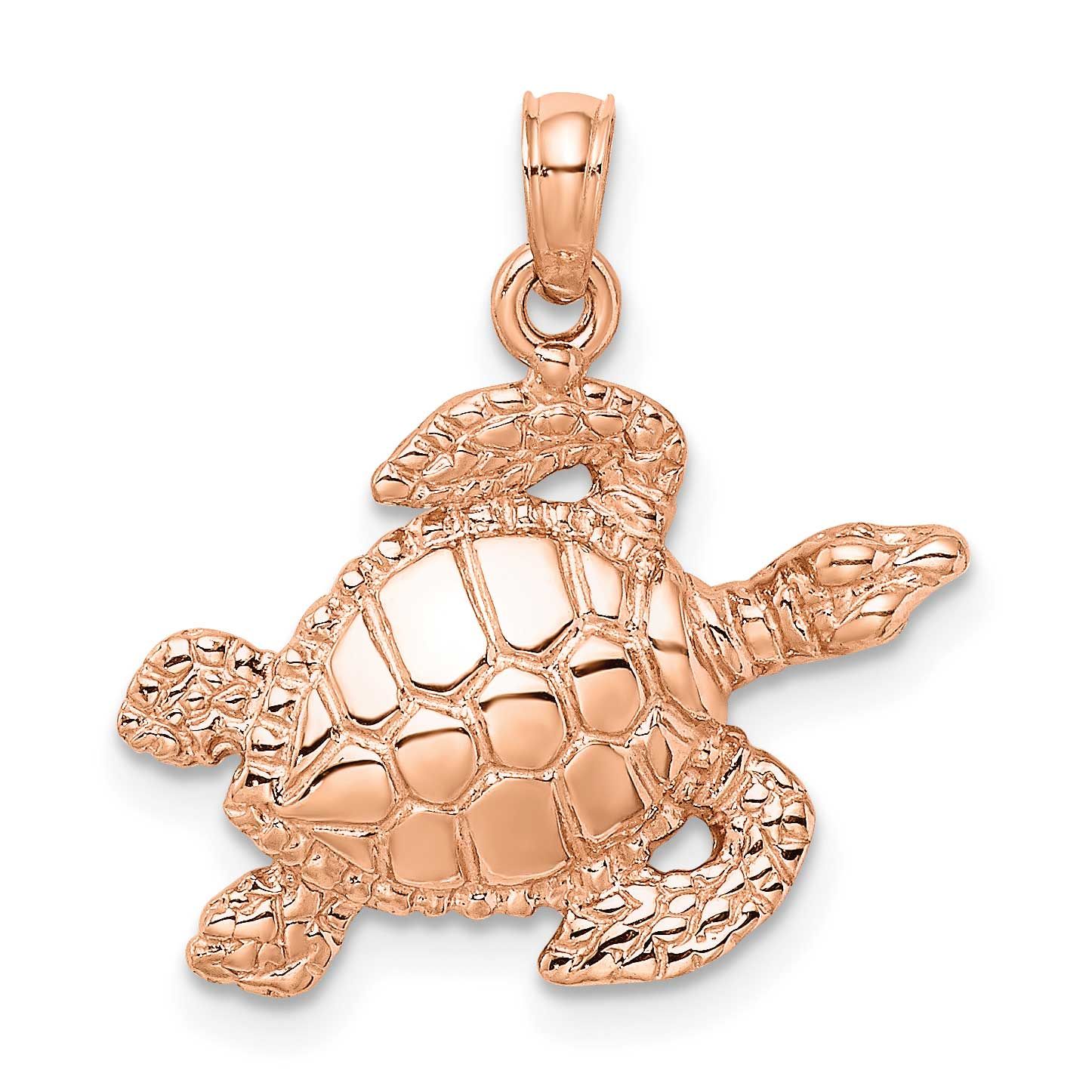 Textured Sea Turtle Charm 14k Rose Gold, MPN: K3308R, UPC: 637218175208
