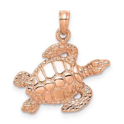 Textured Sea Turtle Charm 14k Rose Gold, MPN: K3308R, UPC: 637218175208