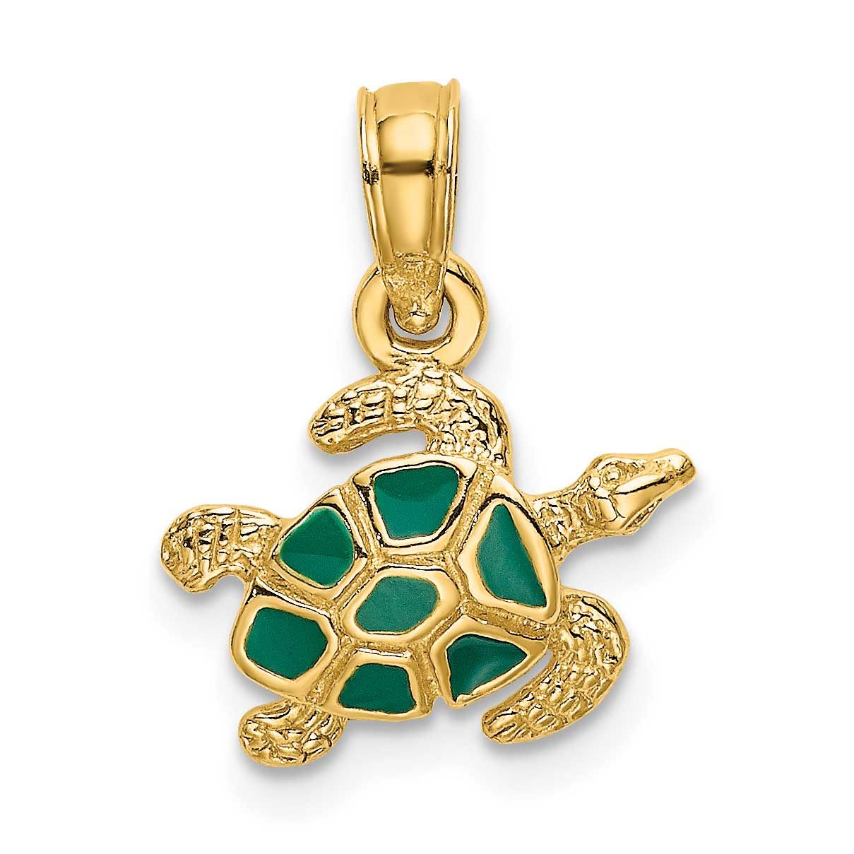 Textured and Enameled Sea Turtle Charm 10k Gold, MPN: 10K6752, UPC: