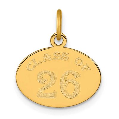 Oval Class of 2026 Charm 14k Gold Polished, MPN: YC1544-26, UPC: