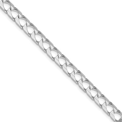 6.25mm Diamond-cut Square Curb Chain 22 Inch Sterling Silver Rhodium-Plated, MPN: QFOC220R-22, UPC: