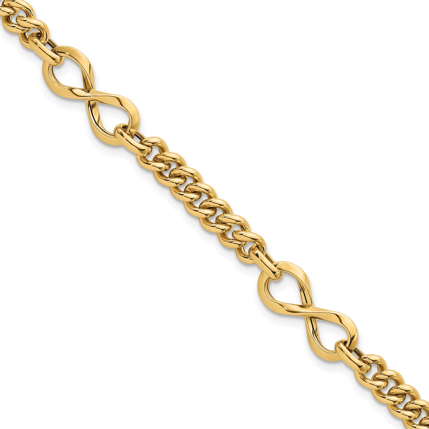 Fancy Infinity Link Bracelet 14k Gold Polished, MPN: SF3147-8, UPC:
