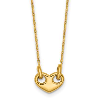 Heart 18 Inch Necklace 14k Gold Polished, MPN: SF3290-18, UPC: