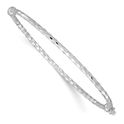 Textured Hinged Bangle Bracelet 14k White Gold, MPN: DB756W, UPC: