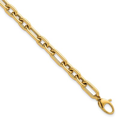 Fancy Open Link with .5 Inch Extender Bracelet 14k Gold Polished, MPN: SF3118-7.5, UPC: