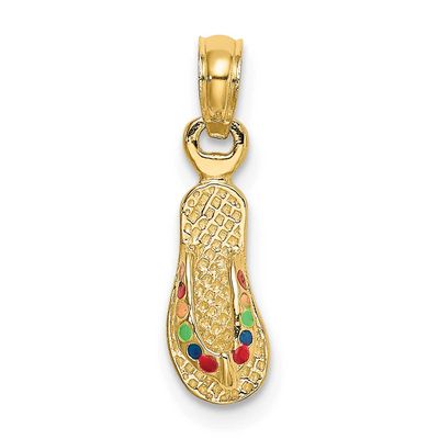 3D with Multi-Color Enamel Single Flip-Flop Charm 14k Gold, MPN: K6674, UPC: 637218110582