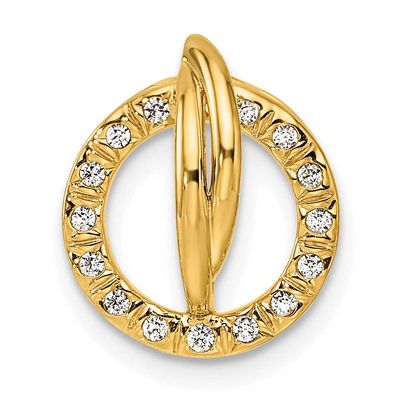 Diamond Open Circle Chain Slide 14 Inch 14k Gold Polished, MPN: PM10205-009-YAA, UPC: