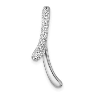 Polished Fancy CZ Slide Pendant Sterling Silver Rhodium-Plated, MPN: QG7162P, UPC: