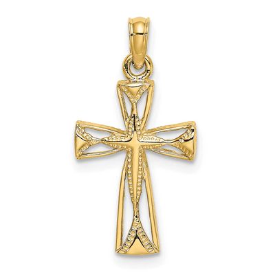 Cut-Out Cross with Triangle Ends Charm 14k Gold, MPN: K8455, UPC: 637218038879