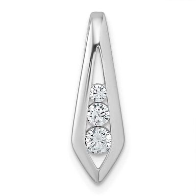 Polished Fancy CZ Kite-Shaped Chain Slide Pendant 21.9 Inch Sterling Silver Rhodium-Plated, MPN: QG…