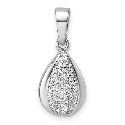 CZ Teardrop Pendant Sterling Silver Rhodium-Plated, MPN: QG7167P, UPC: