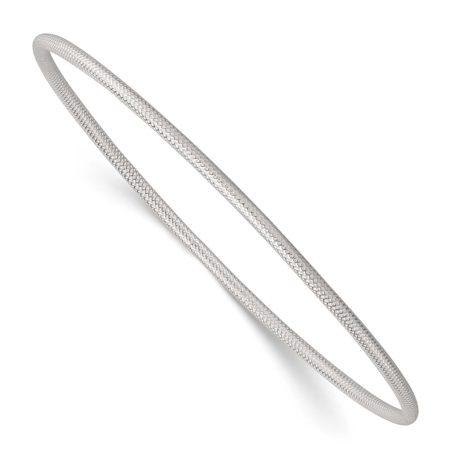 Textured 2.0mm Slip On Bangle Sterling Silver Polished, MPN: QB1602, UPC: