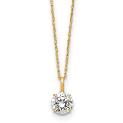 6mm CZ Stud 18 Inch Necklace 14k Gold Polished, MPN: SF3297-18, UPC: