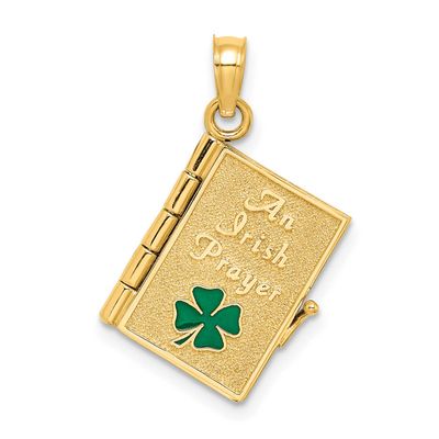3-D Moveable Enameled An Irish Prayer Book with Clover Charm 14k Gold, MPN: K6989, UPC: 637218136568