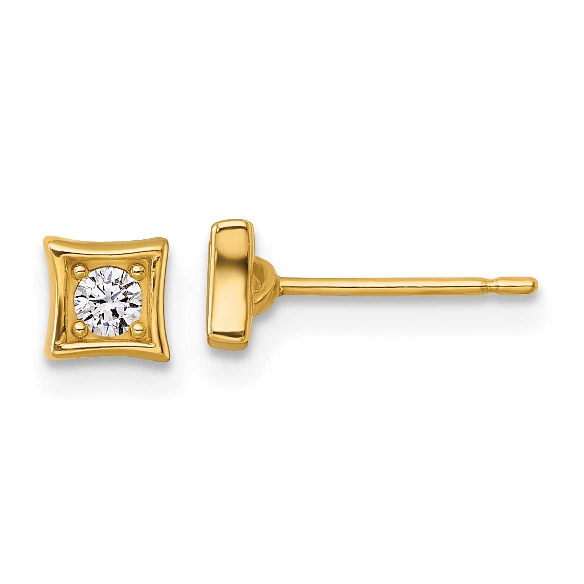 CZ Post Earrings 14k Gold Polished, MPN: YE2258, UPC: