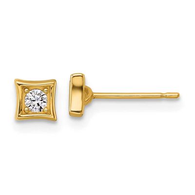 CZ Post Earrings 14k Gold Polished, MPN: YE2258, UPC:
