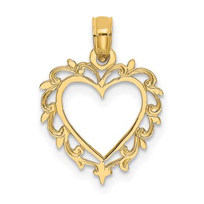 Heart with Lace Trim Charm 14k Gold, MPN: K7099, UPC: 637218006441