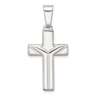 Grooved Cross Pendant Sterling Silver Polished, MPN: QC11598, UPC: