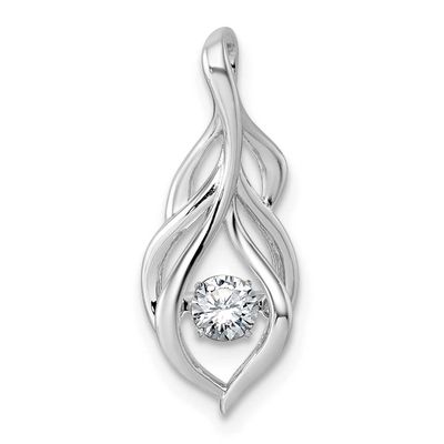 Dangle Vibrant Moving CZ Open Teardrop Swirl Pendant Sterling Silver Rhodium-Plated, MPN: QP5931, U…