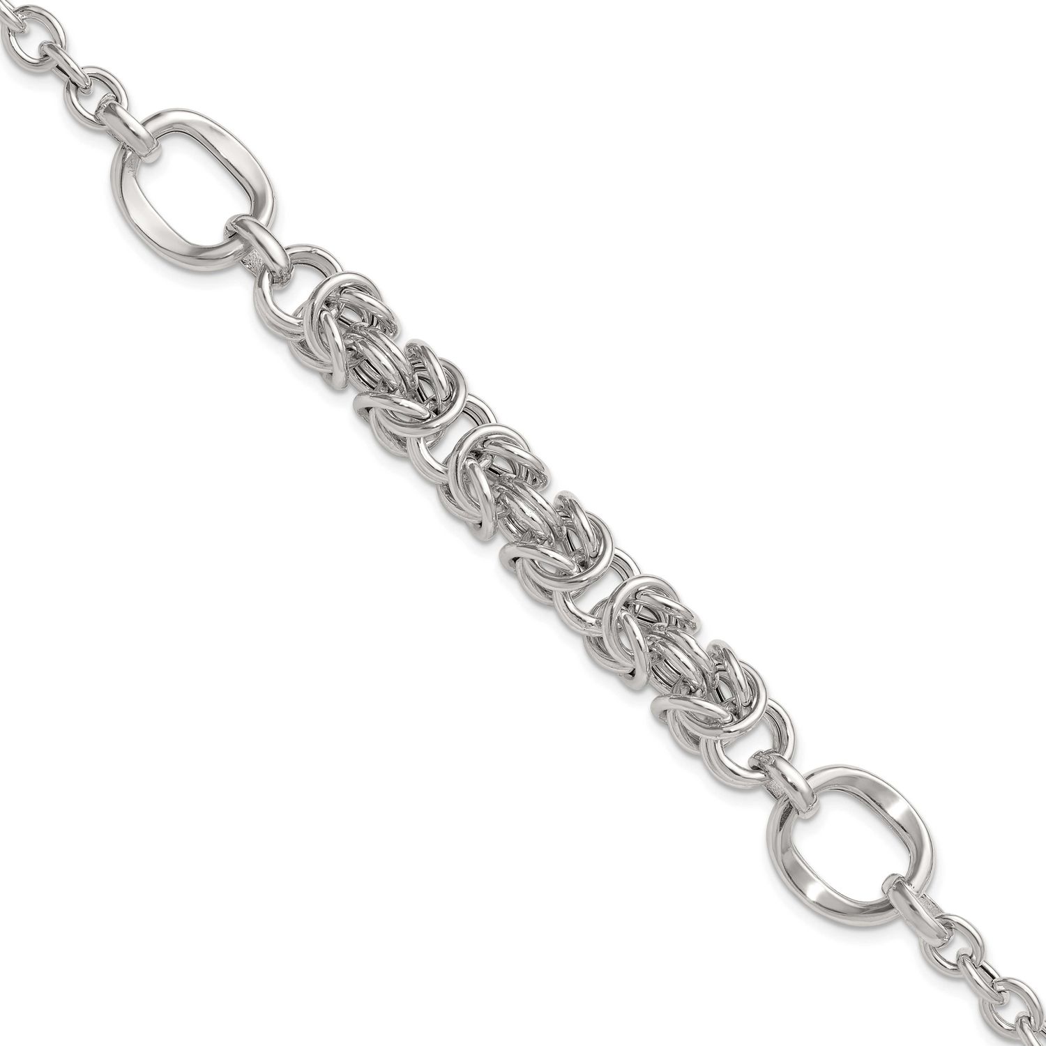 Byzantine Fancy 7.75 Inch Bracelet Sterling Silver Polished, MPN: QG6819-7.75, UPC: