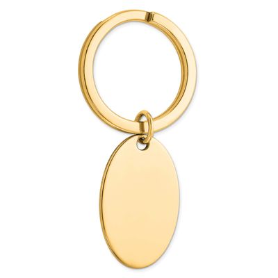Oval Key Ring Sterling Silver Gold-Plated, MPN: QQ13GP, UPC: