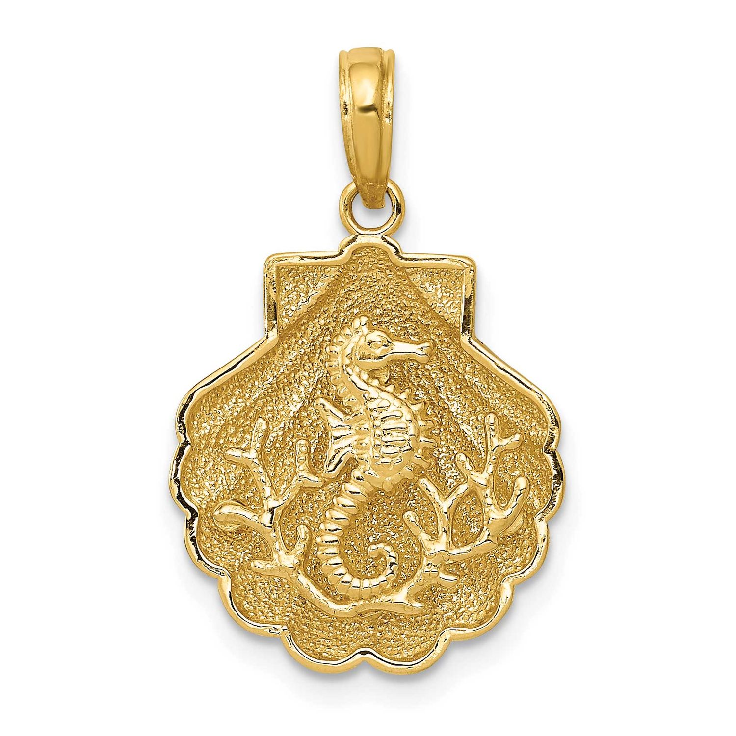 Seahorse In A Shell Pendant 14k Gold, MPN: D4396, UPC: 637218158034