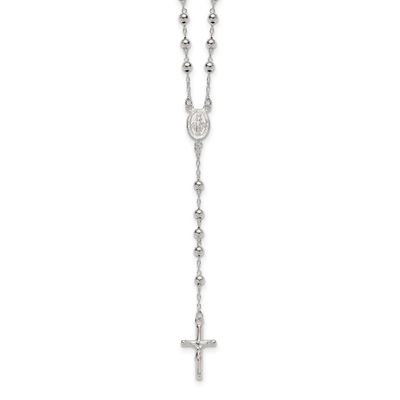 Beaded Rosary 24 Inch Necklace Sterling Silver Polished, MPN: QH5875-24, UPC: