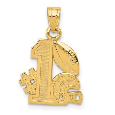 #1 Football with Helmet Charm 10k Gold, MPN: 10K8777, UPC: