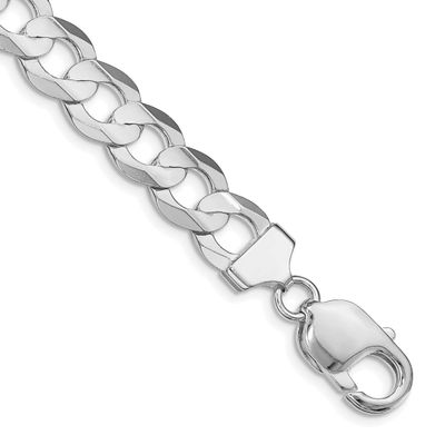 9.75mm Concave Beveled Curb Chain 8 Inch Sterling Silver Rhodium-Plated, MPN: QCBC250R-8, UPC:
