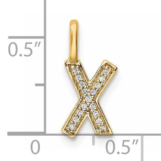 Diamond Letter x Initial Pendant 14k Gold, MPN: PM8367X-005-YA, UPC: