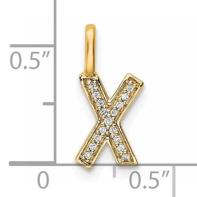 Diamond Letter x Initial Pendant 14k Gold, MPN: PM8367X-005-YA, UPC: