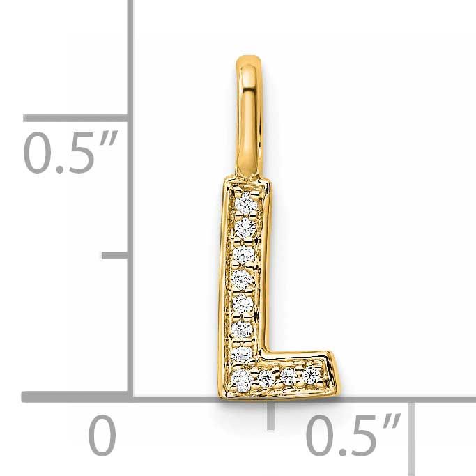 Diamond Letter L Initial Pendant 14k Gold, MPN: PM8367L-003-YA, UPC: