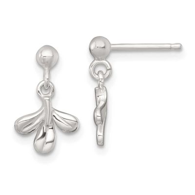 3 Leaf Post Dangle Earrings Sterling Silver Polished, MPN: QG6970E, UPC: