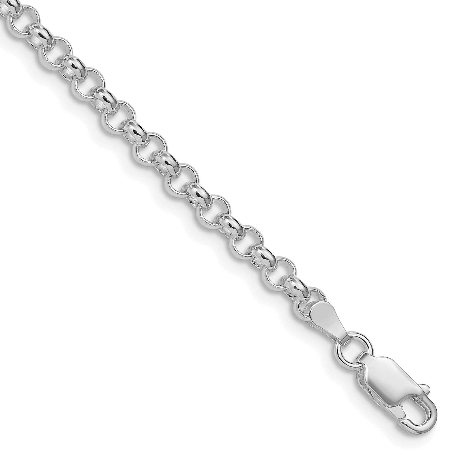 4mm Rolo Chain 7 Inch Sterling Silver Rhodium-Plated, MPN: QFC5R-7, UPC:
