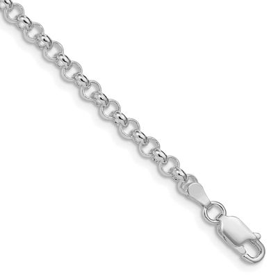 4mm Rolo Chain 7 Inch Sterling Silver Rhodium-Plated, MPN: QFC5R-7, UPC: